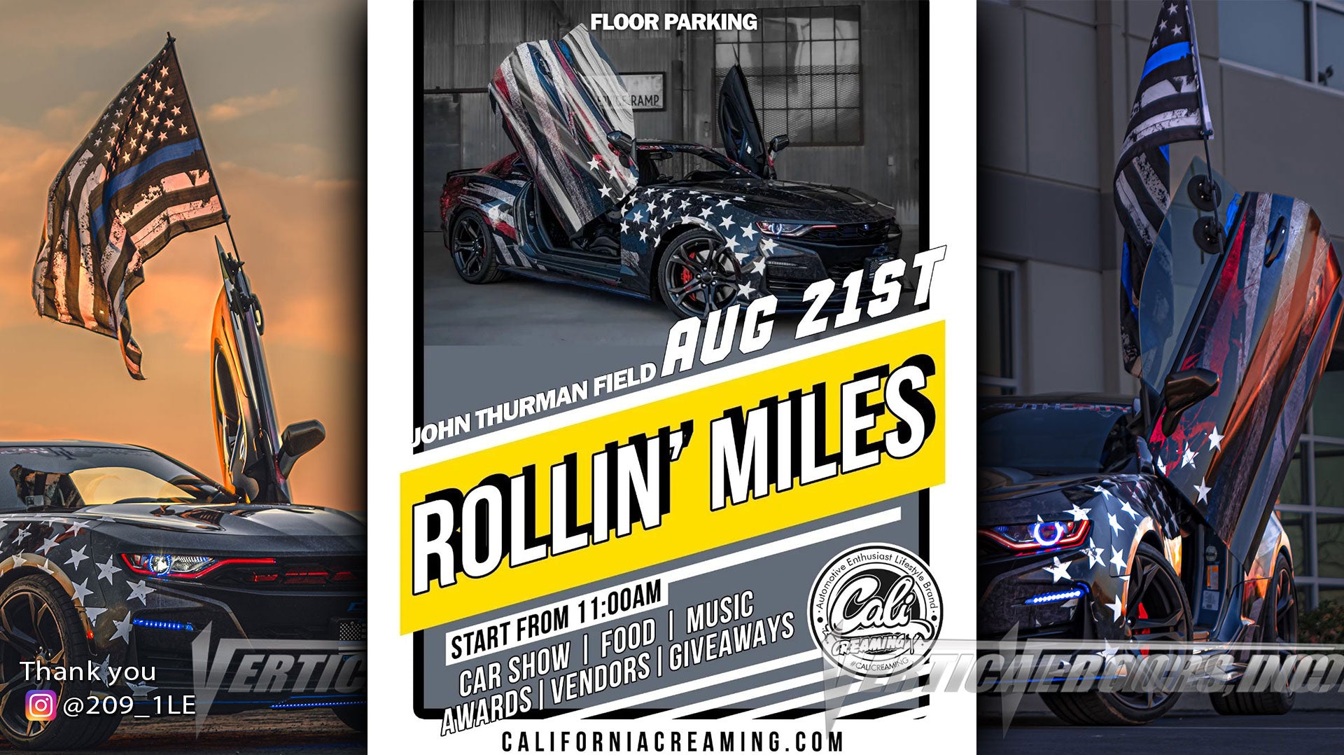 Car Show | 8/21/22 | CA | @calicreaming Rollin' Miles | Come and Check out @209_1LE Chevrolet Camaro