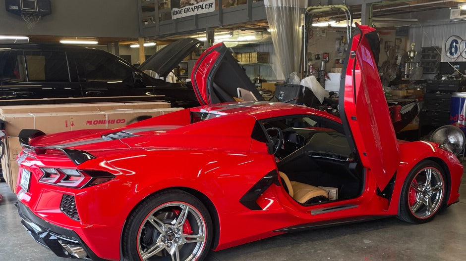 Installer | Auto Additions Inc.| Westerville, OH | Chevrolet Corvette C8 featuring Vertical Lambo Doors Conversion Kit by Vertical Doors, Inc.