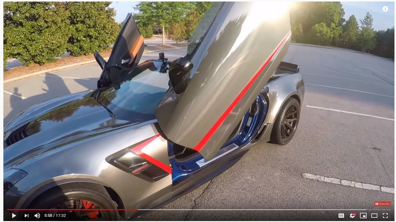 CGarnerSpeed252 | YouTube Channel | Chevrolet Corvette C7 Grand Sport featuring Vertical Doors, Inc., vertical lambo doors conversion kit.