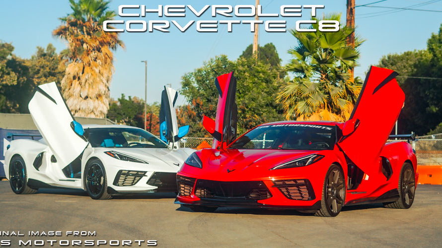 Installer | TPS Motorsports | Santa Clara, CA | Chevrolet Corvette C8 featuring Vertical Doors, Inc., vertical lambo doors conversion kit.