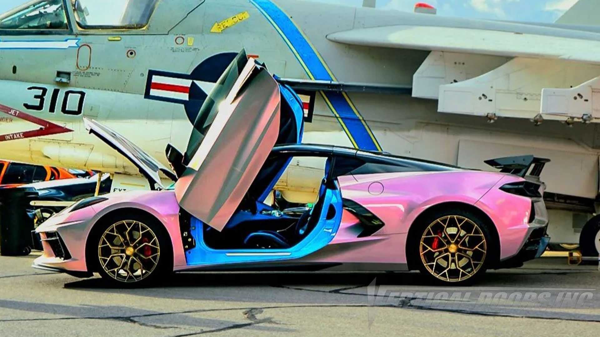 Lambo Doors kit installed on Danny's C8 Vette from Texas