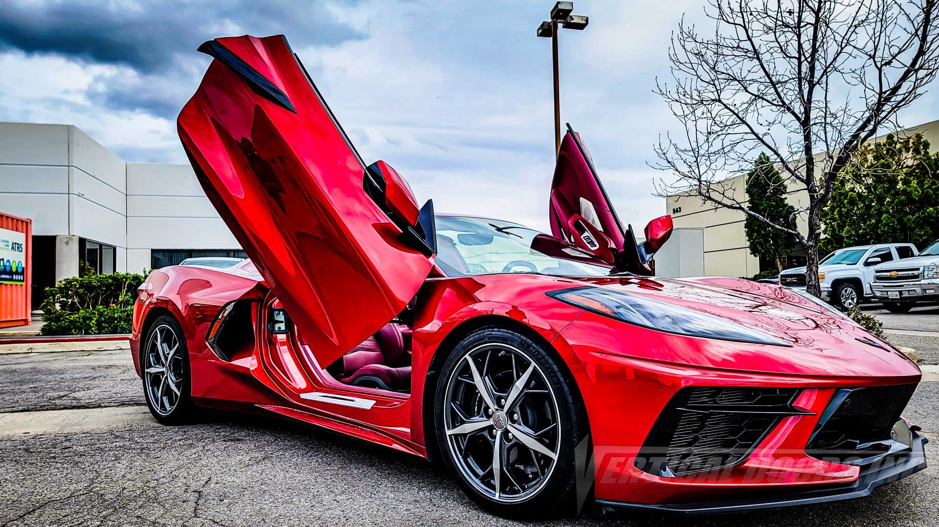 Chevrolet Corvette C8 featuring Door conversion kit by Vertical Doors, Inc. AKA "Lambo Doors"