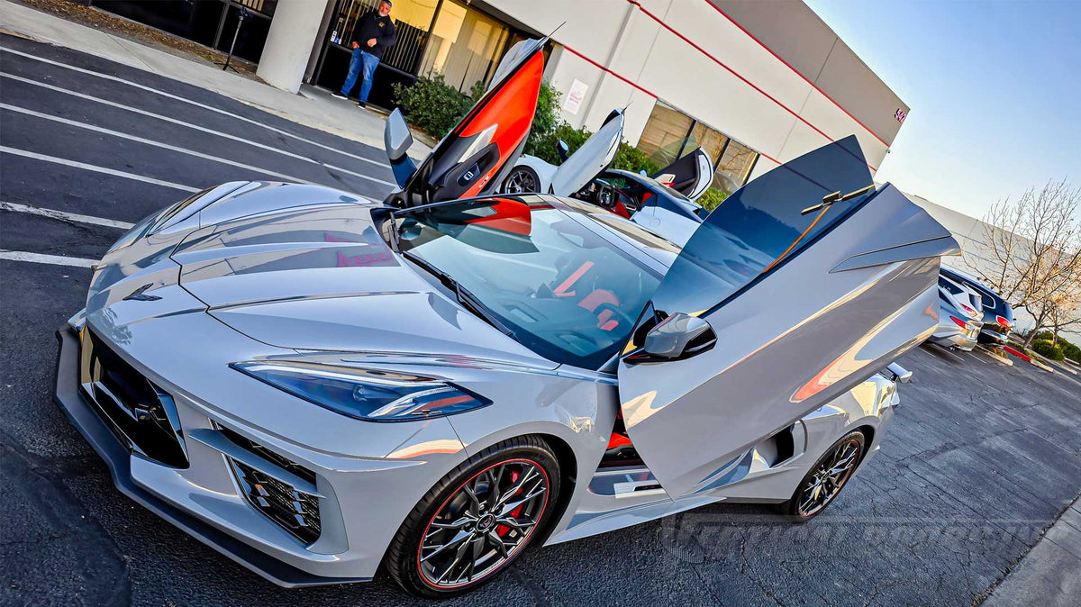@biypoolandspa Marc’s Chevrolet Corvette C8 just got vertical doors kit and new exhaust system installed by the best in the market, Vertical Doors, Inc.