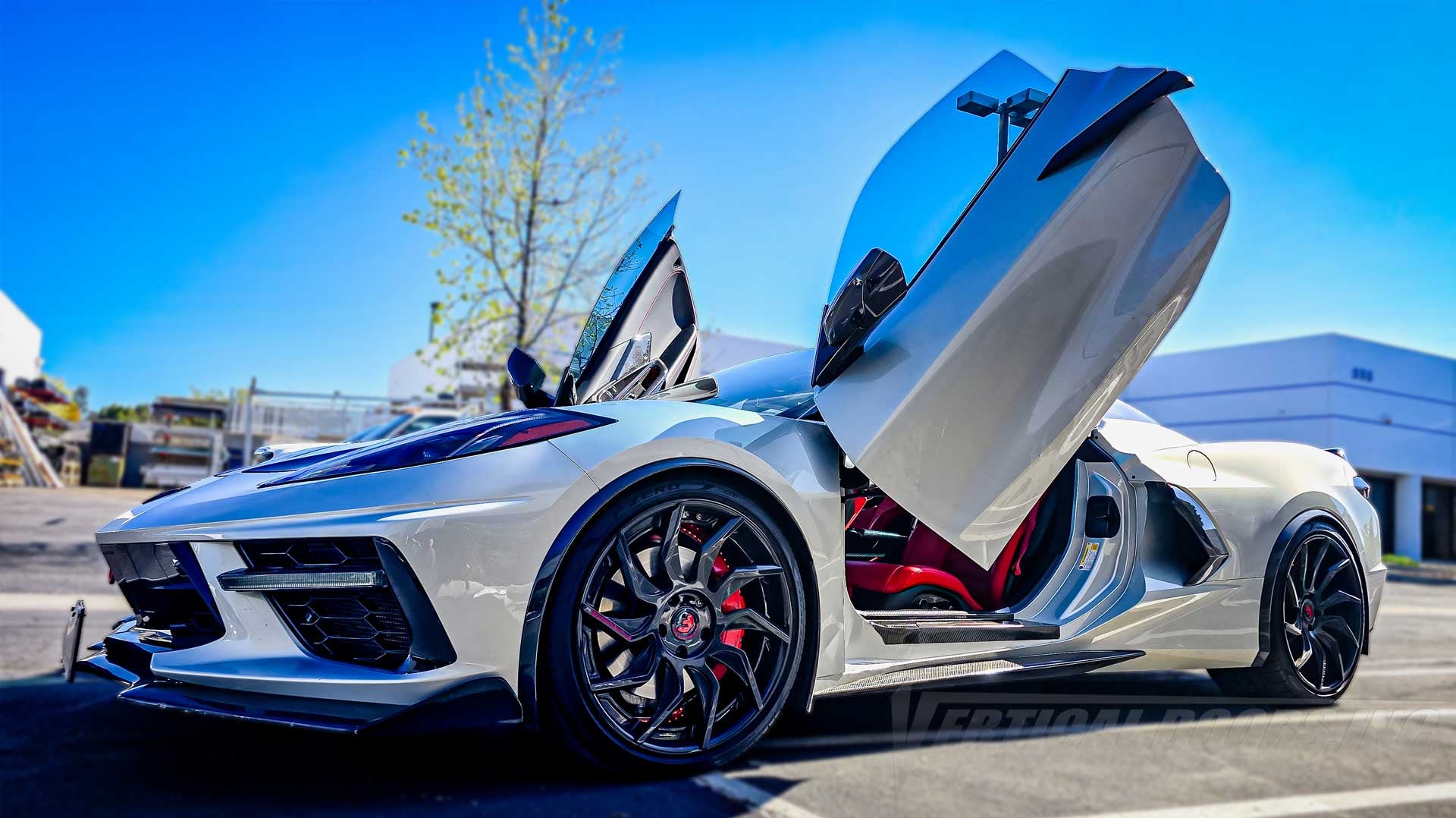 Lambo Door installation completed on a Chevrolet Corvette C8 from California by the BEST in the industry, Vertical Doors, Inc. 31925