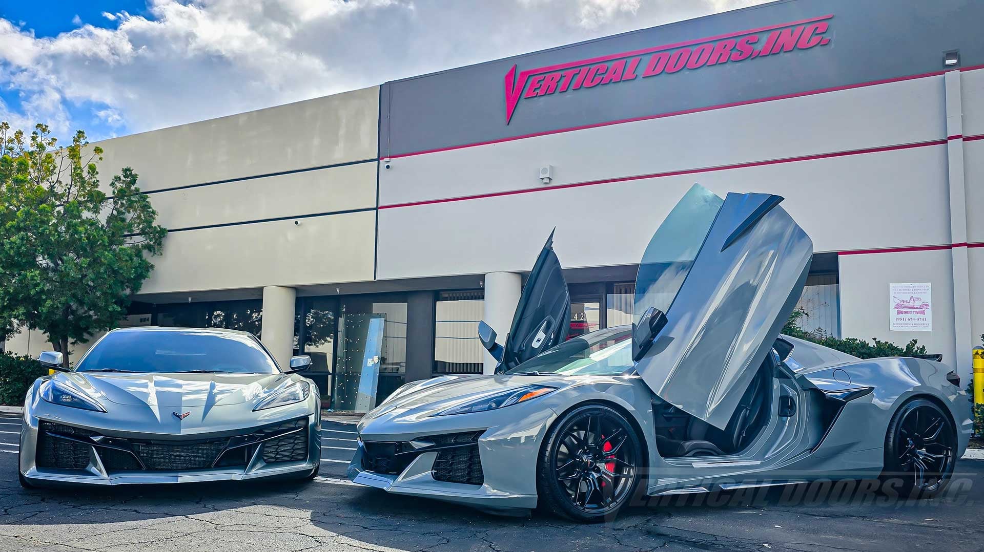 Chevrolet Corvette C8 with Lambo Doors & Widebody Z06 Conversion by Vertical Doors, Inc.