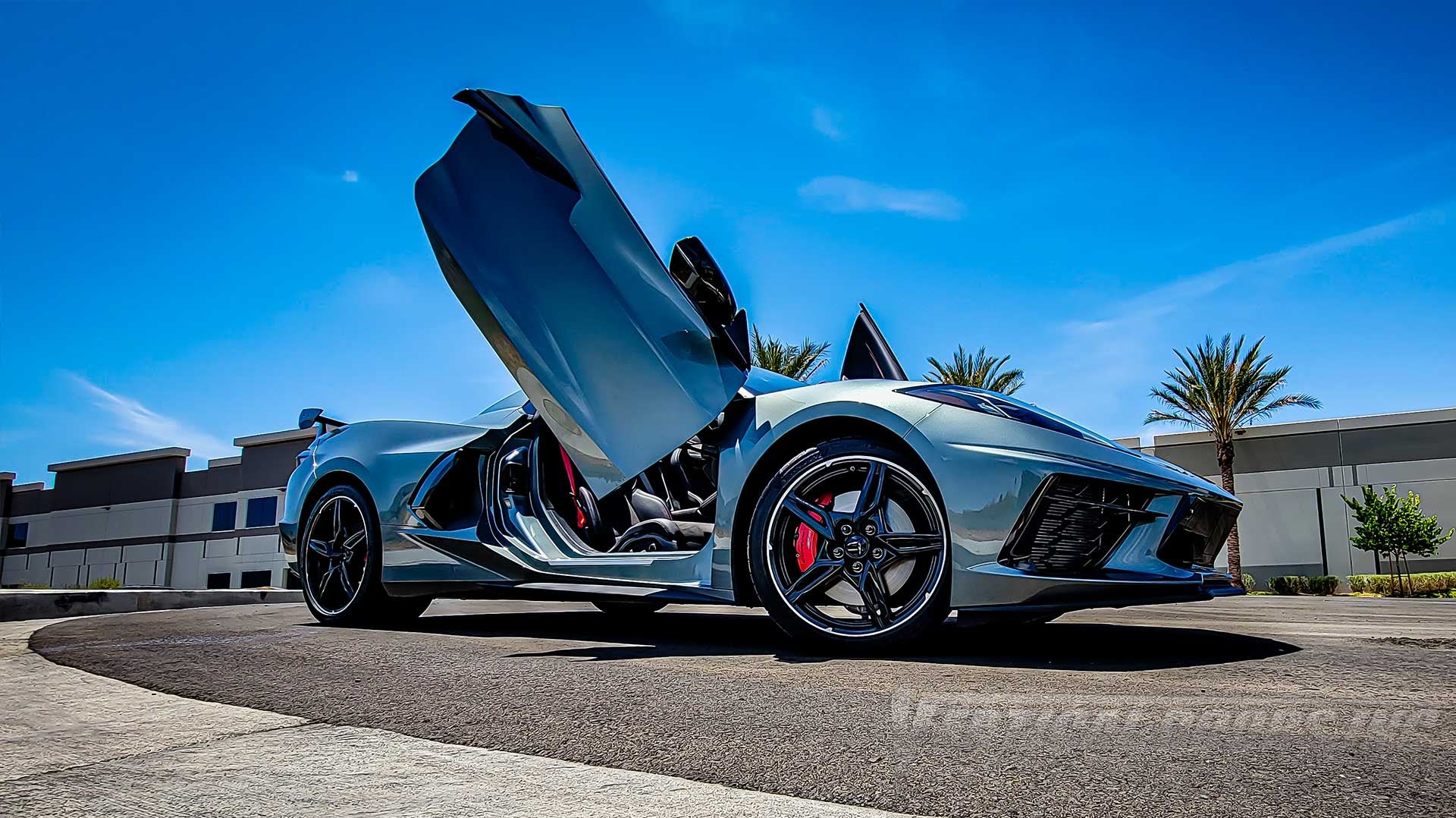 Corvette C8 Vertical Lambo Door Conversion Kit by Manufactured and Installed by Vertical Doors Inc. VDCCHEVYCORC820