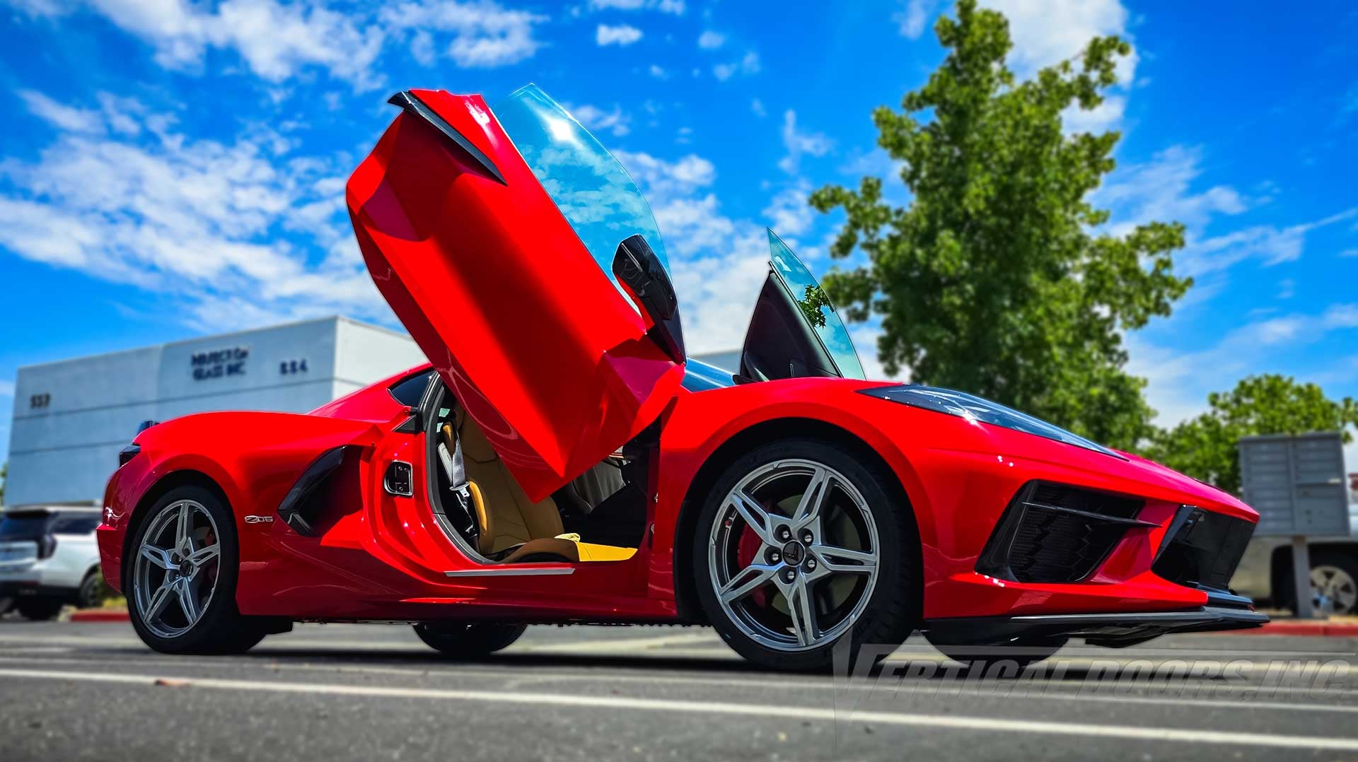 Tony’s Chevrolet Corvette C8 Gets the Ultimate Upgrade with a Vertical Lambo Door Conversion Kit by Vertical Doors, Inc. in Lake Elsinore, CA