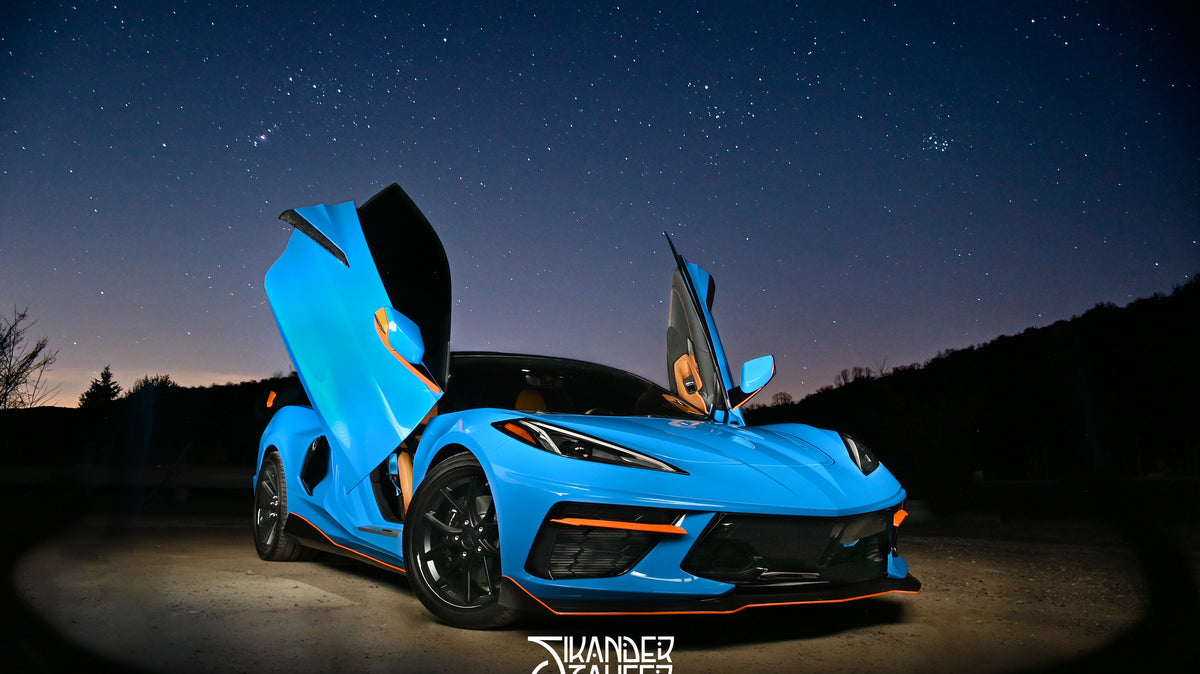 Andrew’s Blue 2020 Chevrolet Corvette C8 Vertical Doors | @c8_v4s