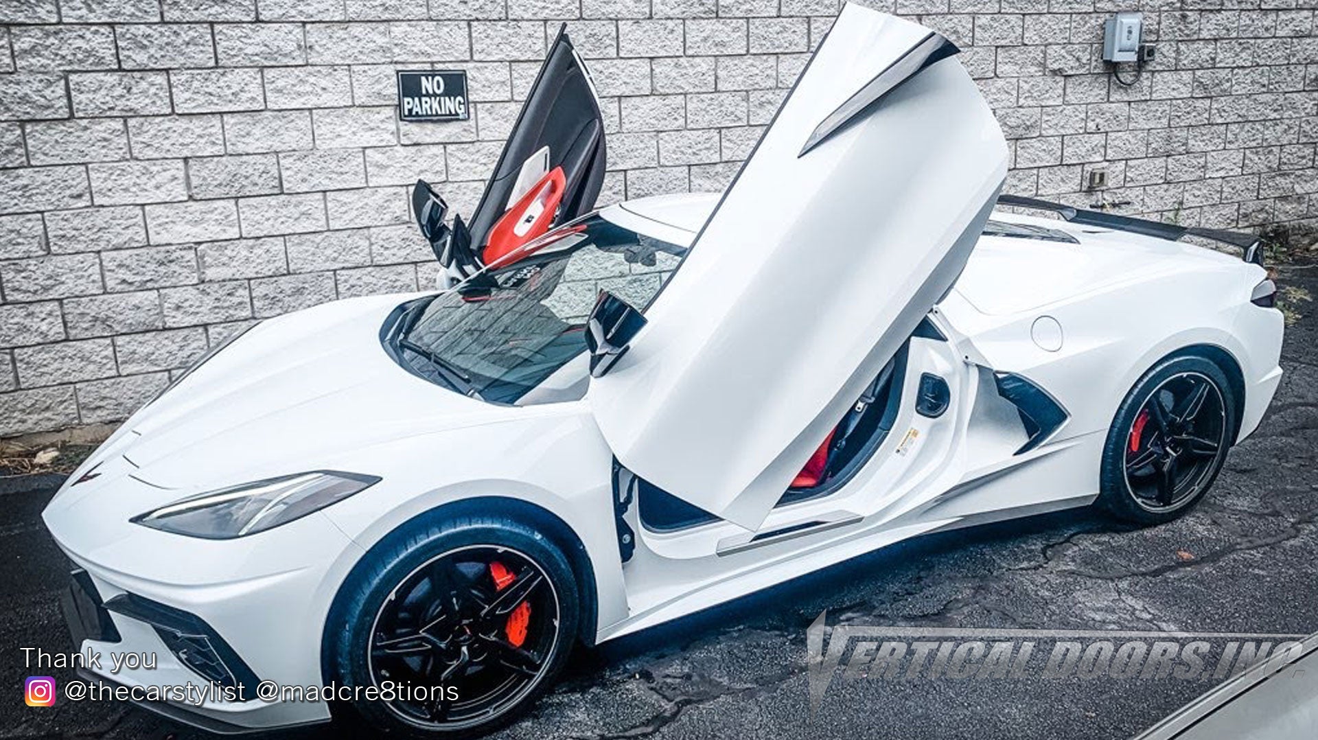 Installer | Mad Creations | Loganville, GA | Chevrolet Corvette C8 Vertical Doors, Inc., vertical lambo door conversion kit.