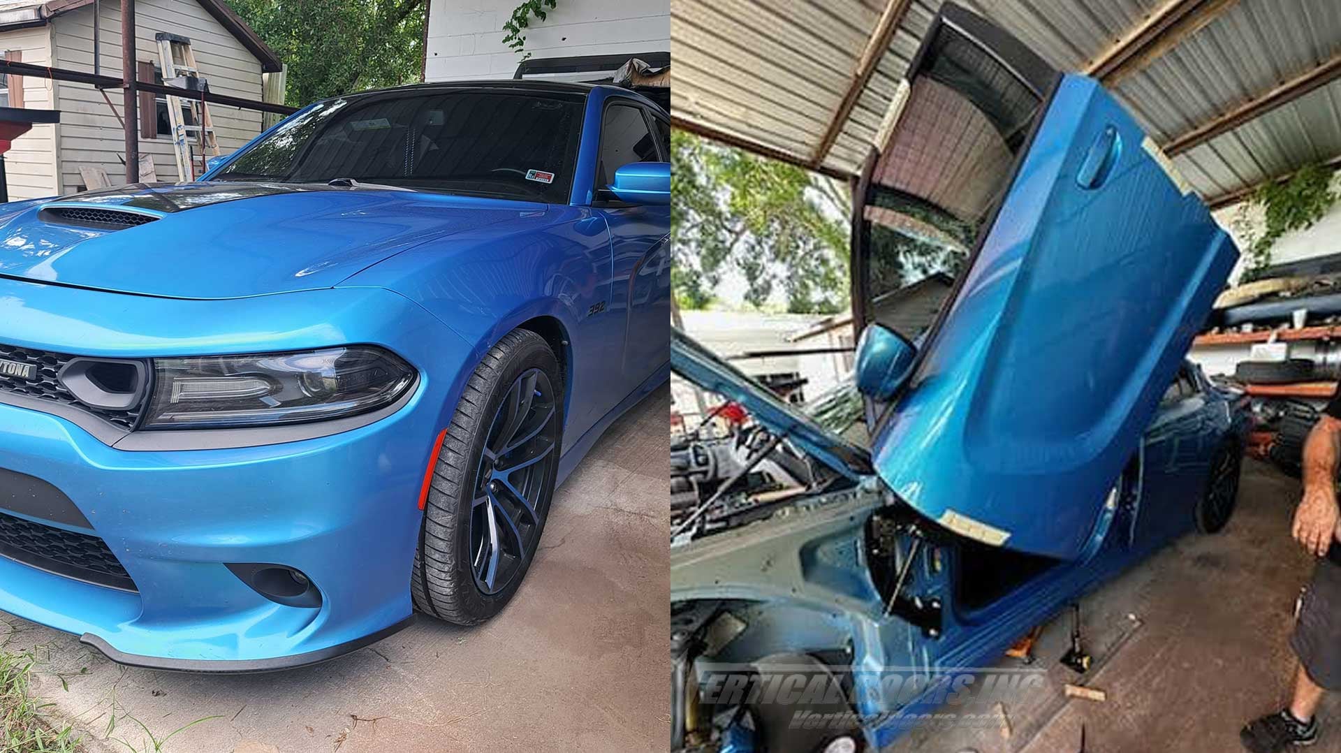 Vertical Doors, Inc. Dodge Charger Vertical Lambo Door Kit Installation | Detroit Muscle Speed Shop Lakeland, FL