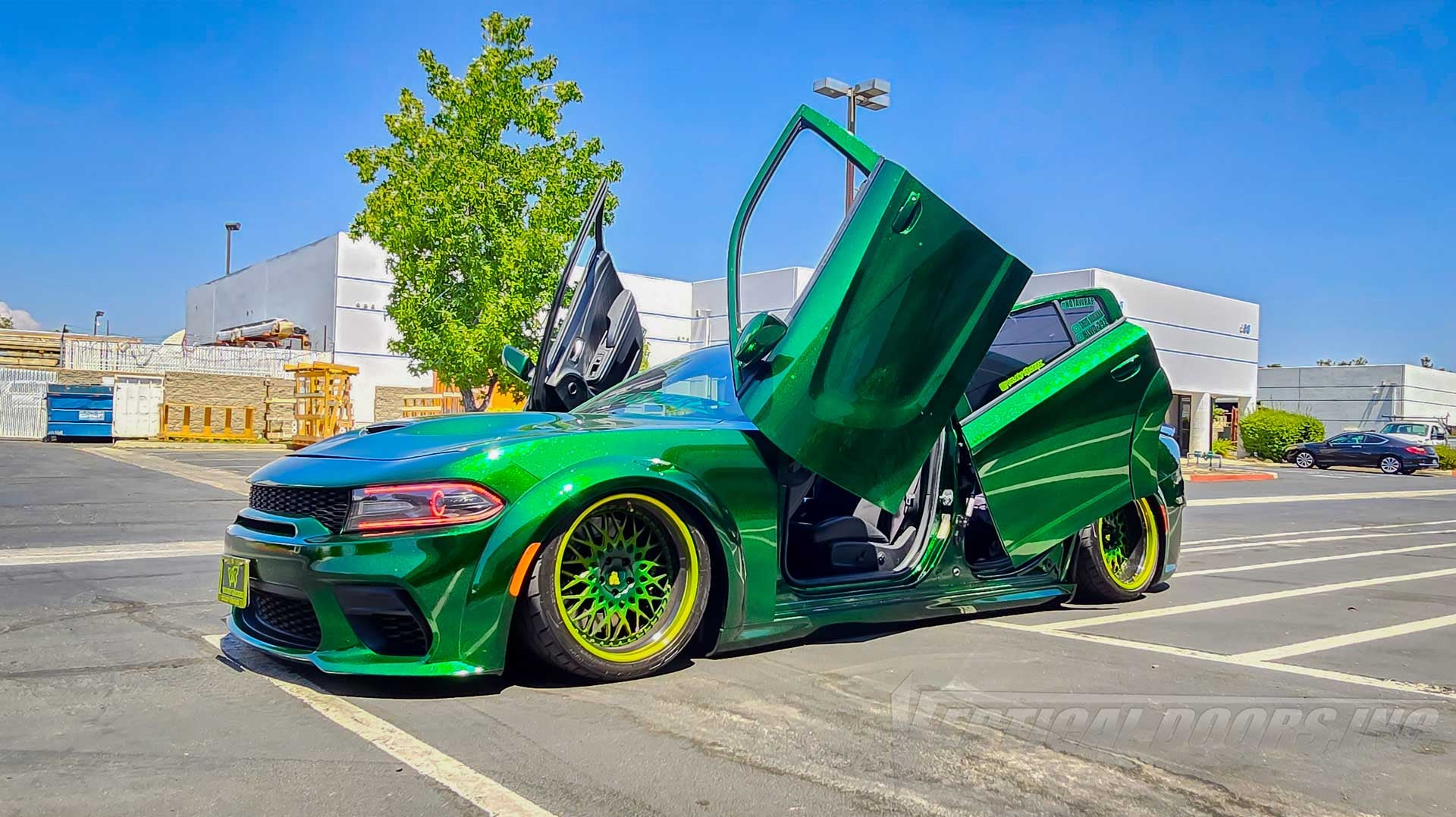 @hlwd_392 Dodge Charger from California featuring Vertical Doors, Inc. door conversion kit. AKA "Lambo Doors" on the front and rear doors. 71624