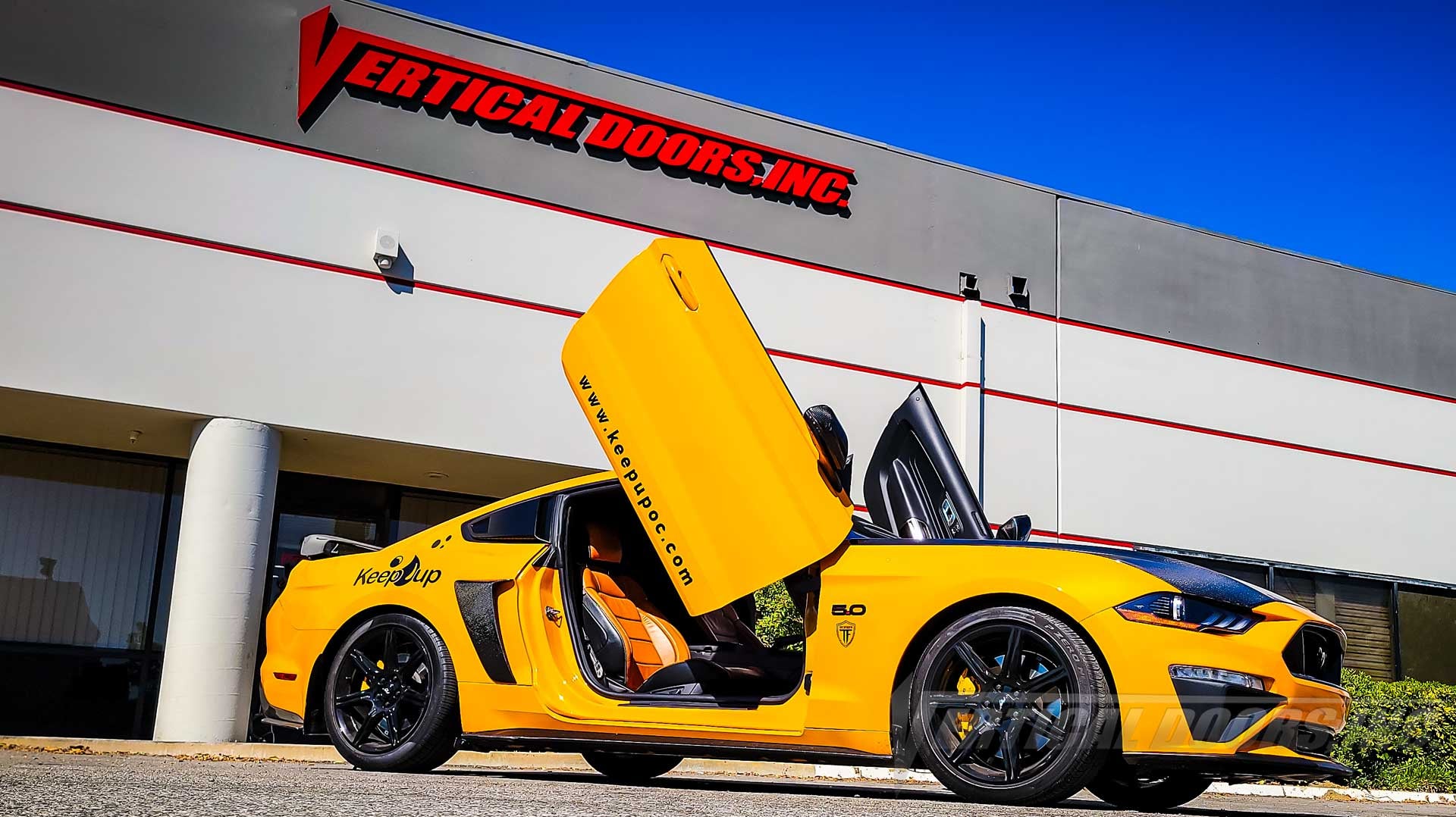 Ford Mustang from California featuring Vertical Lambo Doors Conversion Kit from Vertical Doors, Inc.