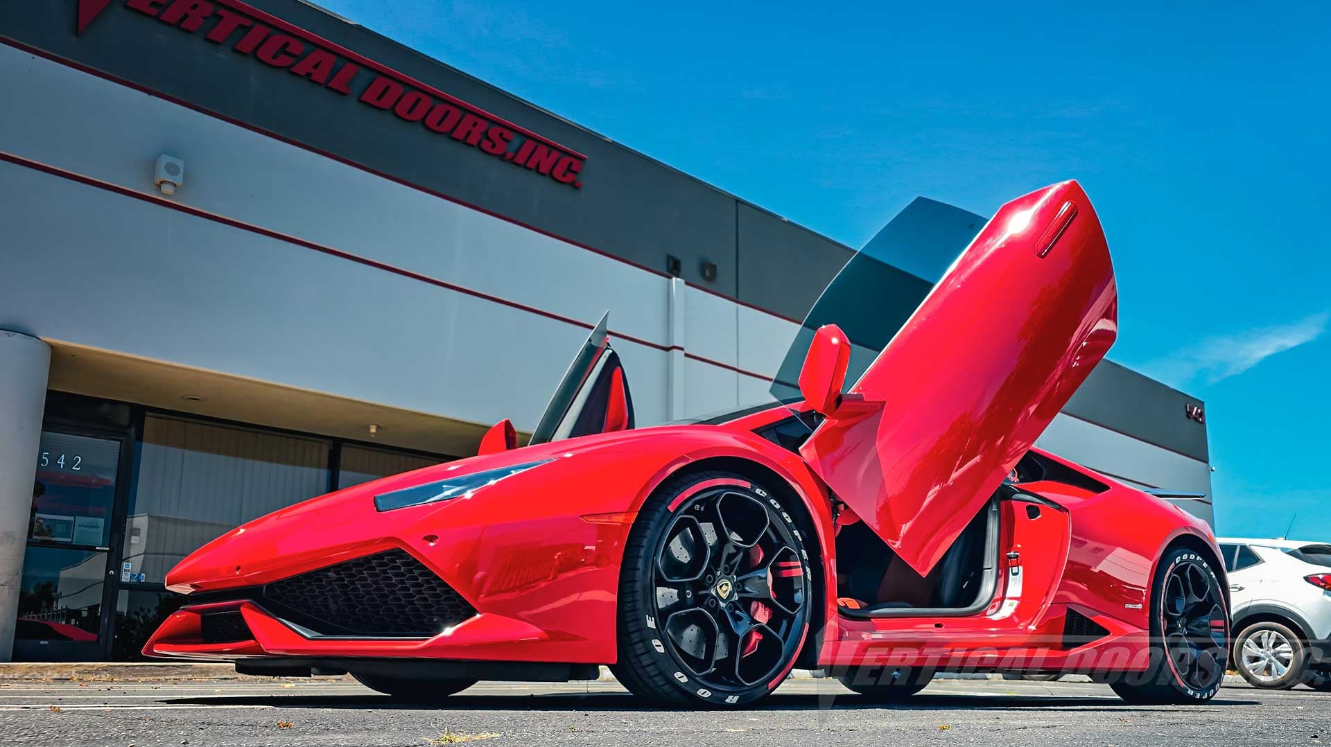 Lambo door hinge conversion kit compatible with the Lamborghini Huracan 2014-2020 by Vertical Doors, Inc.