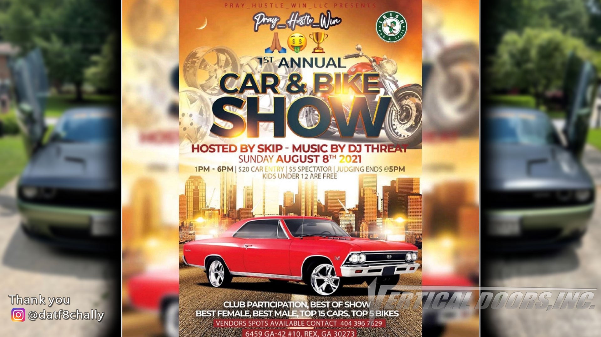 CAR SHOW | 8/8/2021 | Pray_Hustle_Win Car Show | Rex, GA | @datf8chally Challenger featuring Vertical Lambo Door Conversion Kit.