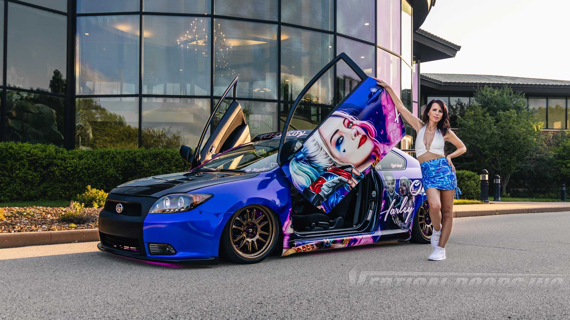 @tcfitgirl Scion TC from Wisconsin with Lambo Door conversion kit by Vertical Doors, Inc. VDCSCTC0508 Scion TC lambo doors, Scion TC vertical doors, Scion TC door conversion, Scion TC scissor doors, Scion TC butterfly doors, Scion TC wing doors,