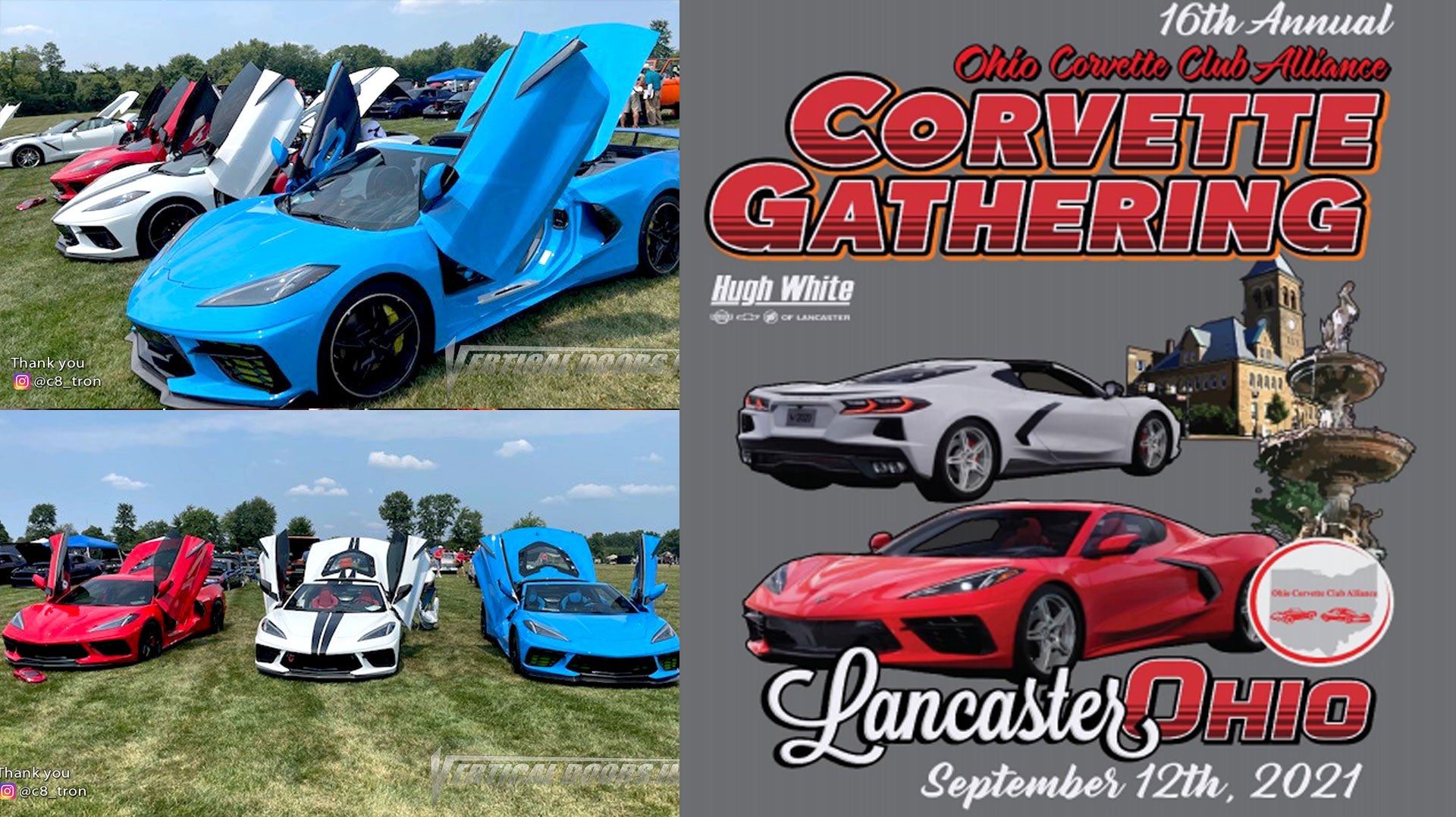 SHOW | 9/11/21-9/12/21 | 16TH ANNUAL ALL CORVETTE GATHERING | Lancaster, OH | @c8_tron Chevrolet Corvette C8 featuring Vertical Lambo Door Conversion Kit.