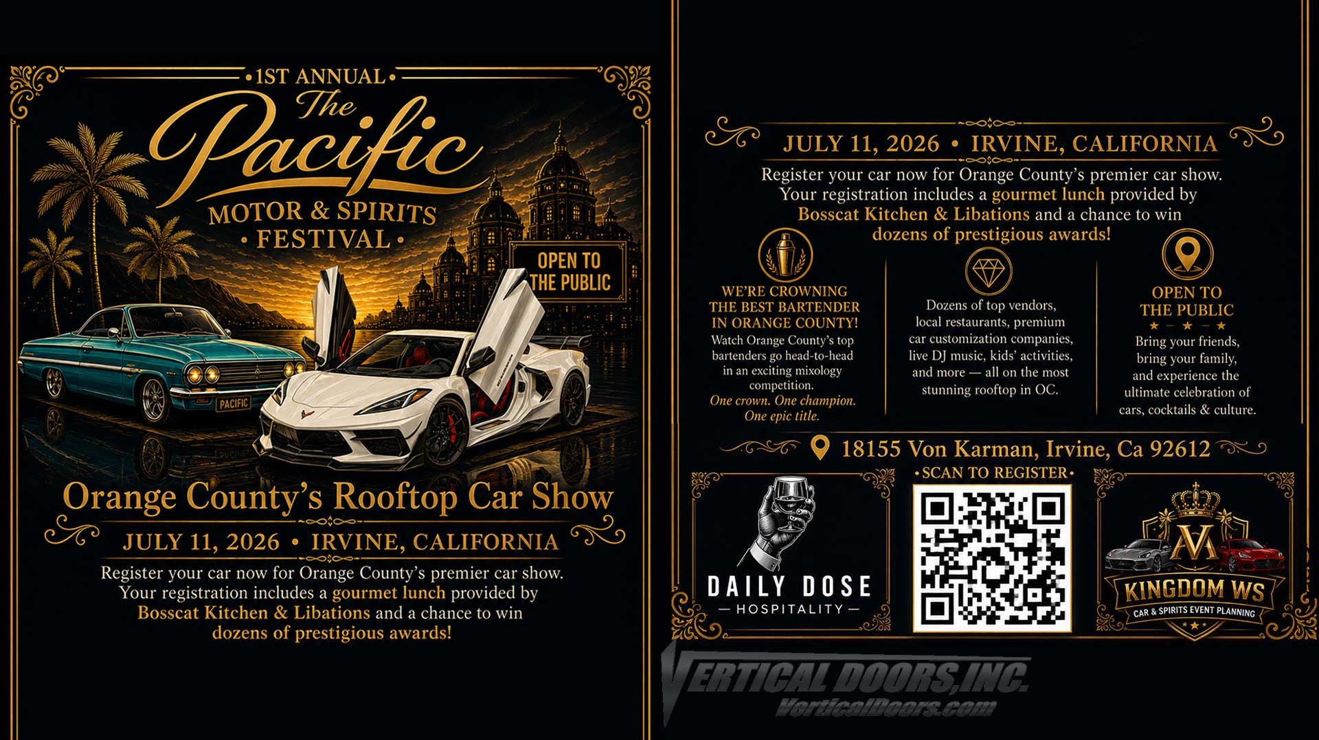 The Pacific Motor & Spirits Festival | July 11, 2026 | 18155 Von Karman Ave. Irvine, CA