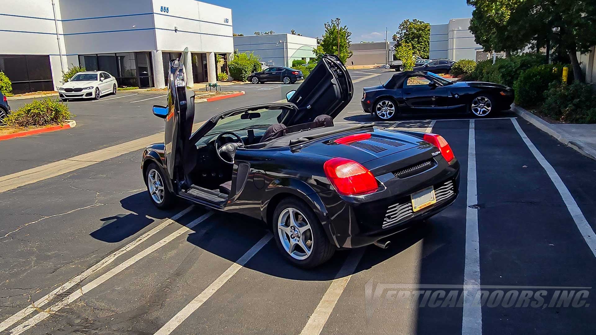 Vertical Lambo Door Installation just completed on a Toyota MR2 Spyder from California, get yours today.