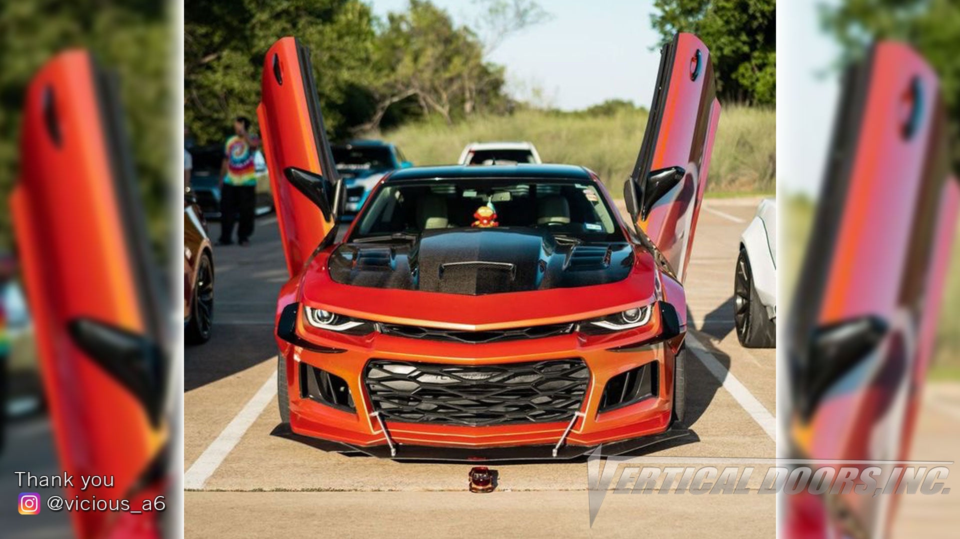 Check out Alvaro's @vicious_a6 Chevrolet Camaro from Texas featuring Vertical Lambo Doors Conversion Kit from Vertical Doors, Inc.