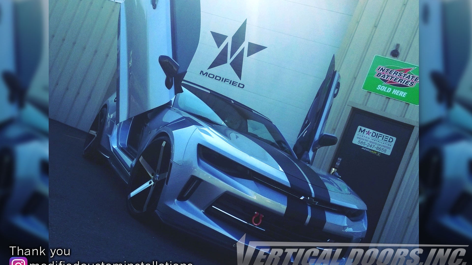 Installer | Modified Custom Installations | Greece, NY | Chevrolet Camaro featuring Verical Doors, Inc. vertical lambo door conversion kit.