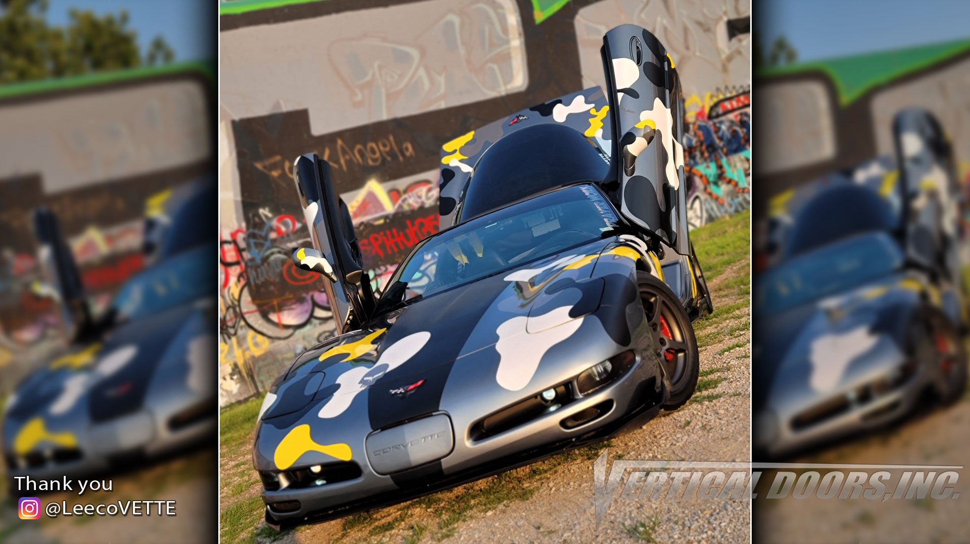 Leroy's @leecovette Chevrolet Corvette C5 from Missouri featuring Vertical Doors, Inc. vertical lambo doors conversion kit.