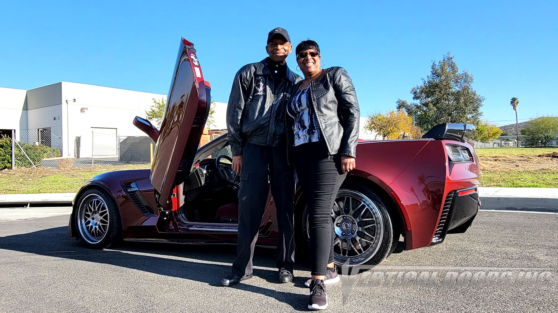Z06 Chevrolet Corvette C7 from Nevada featuring vertical lambo door conversion kit by Vertical Doors, Inc.