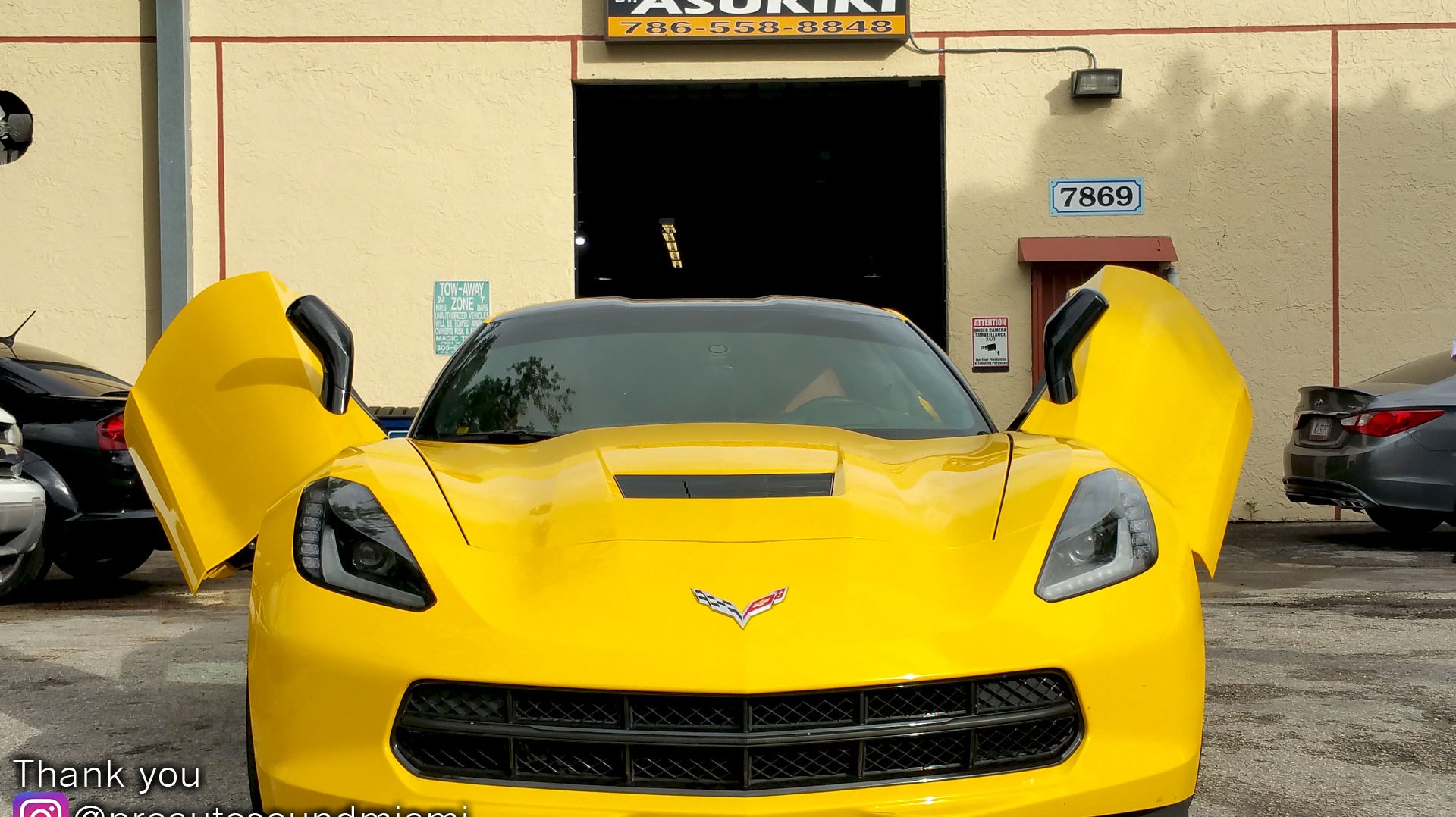 Pro Auto Sound Miami | Miami, FL | Chevrolet Corvette C-7 featuring Verical Doors, Inc. ZLR door conversion kit.