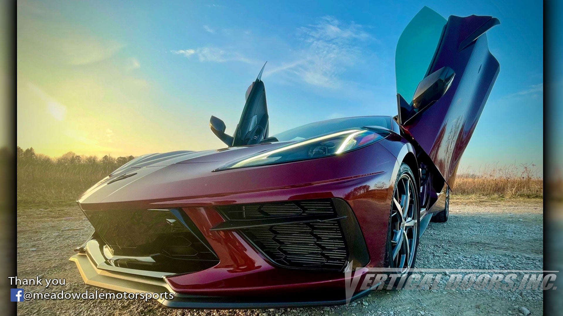 Installer | Meadowdale Motorsports | Carpentersville, IL | Chevrolet Corvette C8 Vertical Doors, Inc., vertical lambo door conversion kit.