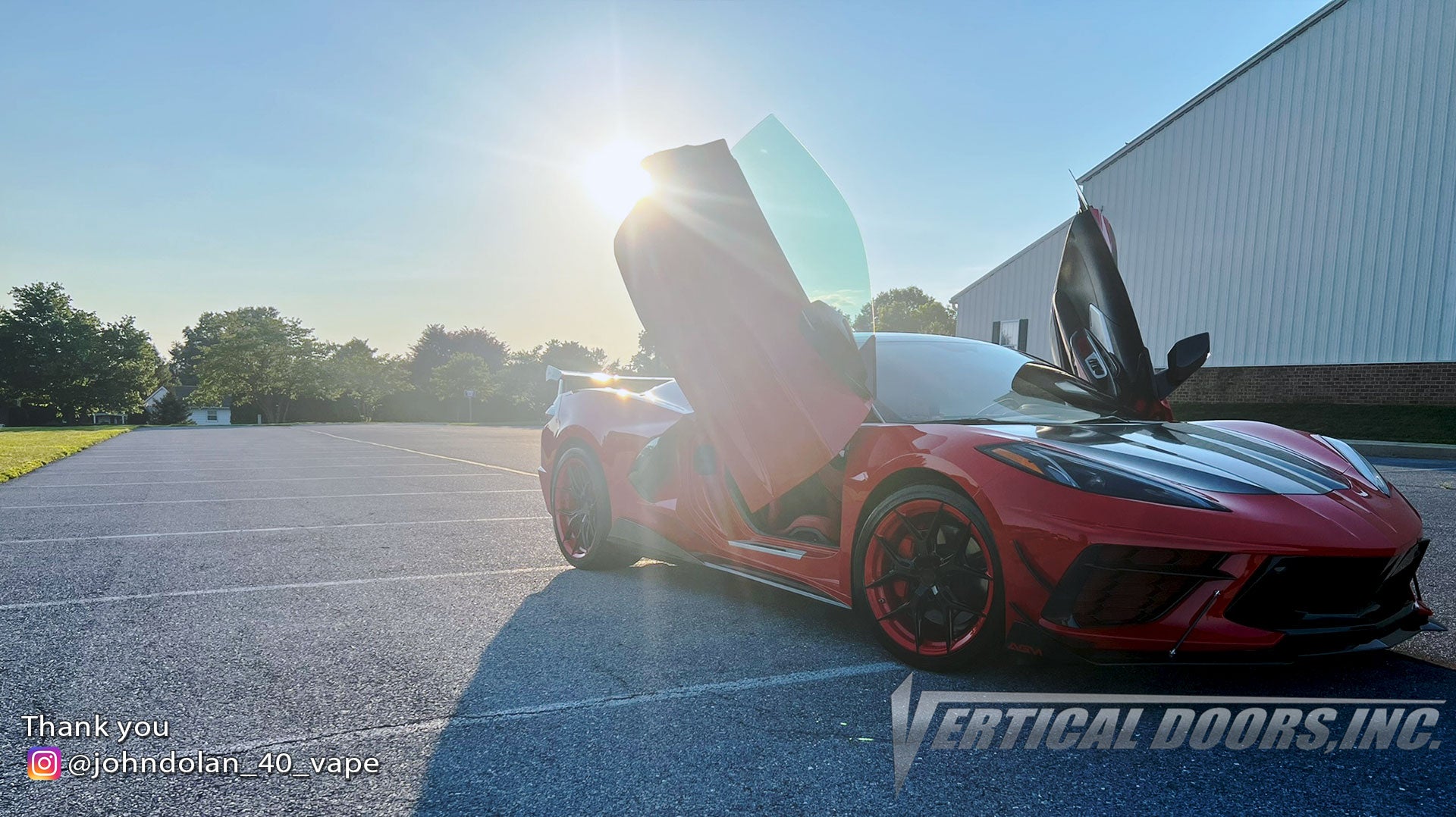 @johndolan_40_vape Corvette C8 from Pennsylvania featuring Vertical Door conversion kit by Vertical Doors, Inc. AKA "Lambo Doors"