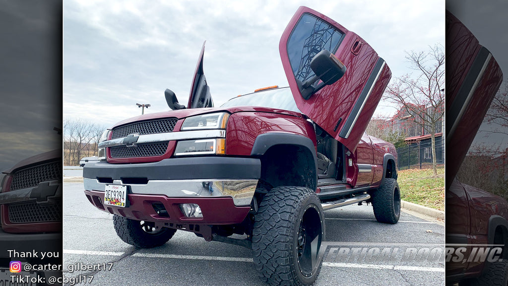 @carter_gilbert17 Chevy Silverado from Maryland featuring Vertical Lambo Doors Conversion Kit by Vertical Doors, Inc.