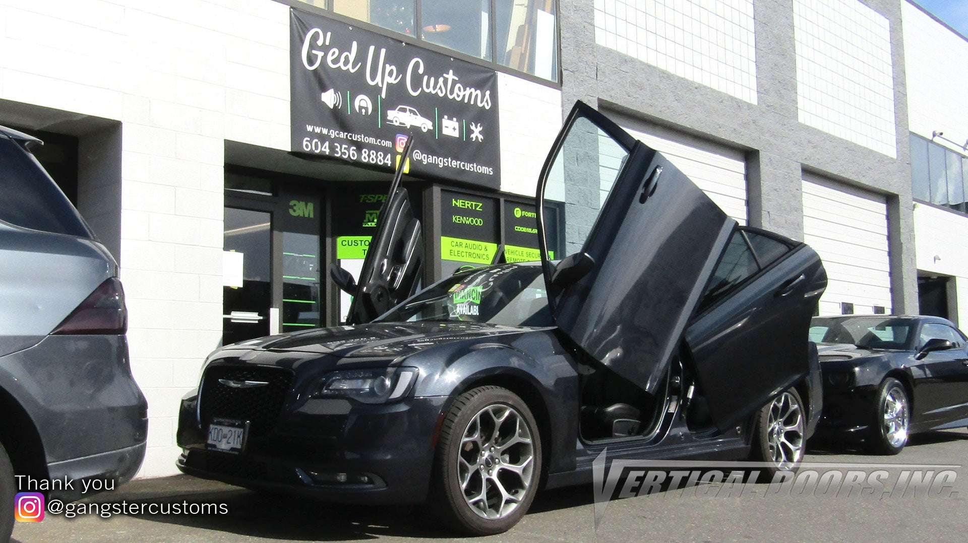 Installer | G’ed Up Car Customs | British Columbia, Canada | Chrysler 300 Vertical Doors, Inc., vertical lambo door conversion kit.