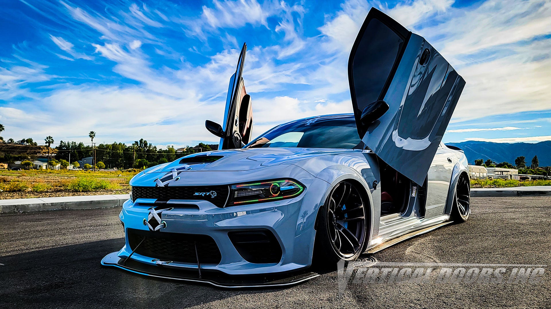 Check out @kk_slowdown Two Tone Wrap Dodge Charger with Door conversion kit by Vertical Doors, Inc. AKA "Lambo Doors"