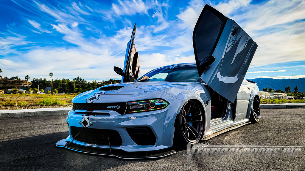 Check out @kk_slowdown Two Tone Wrap Dodge Charger with Door conversion kit by Vertical Doors, Inc. AKA "Lambo Doors"