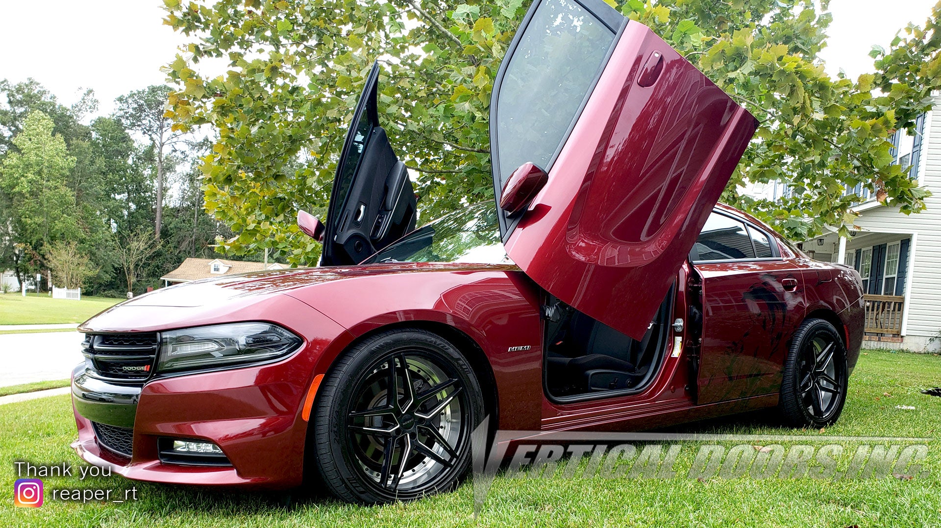 Richard's Dodge Charger "Reaper" featuring Vertical Doors, Inc., vertical lambo doors conversion kit.