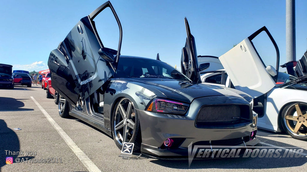 Check out Kevi's @ATribute2011 Dodge Charger from Kentucky featuring Vertical Doors, Inc., vertical lambo doors conversion kit.