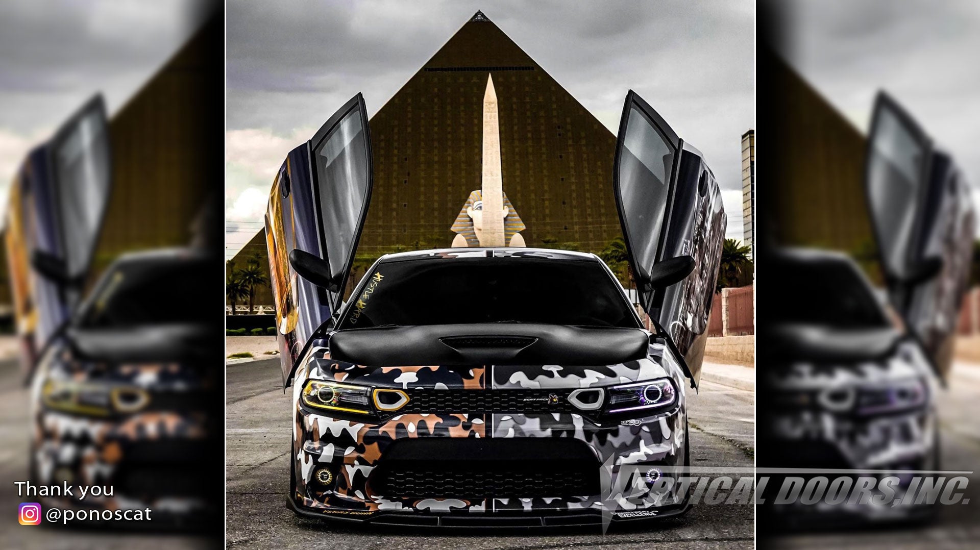 Check out Abel's @ponoscat Dodge Charger from Nevada featuring Vertical Lambo Doors Conversion Kit from Vertical Doors, Inc.