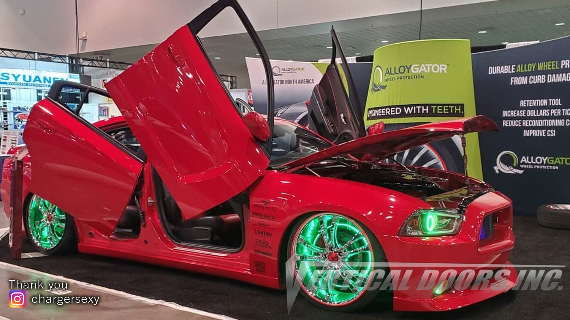 11/5/19 Car Show | 2019 SEMA Show | Dodge Charger with Vertical Doors, Inc. Vertical Lambo Doors on 4 doors