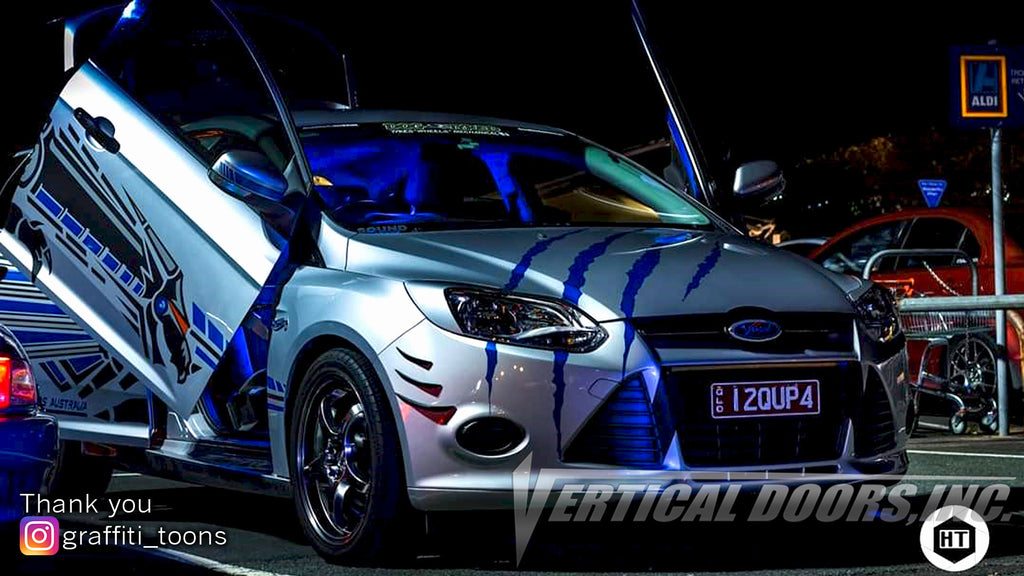 Darren's "Dragon Focus"  from Australia, Ford Focus featuring Vertical Lambo Door Conversion kit