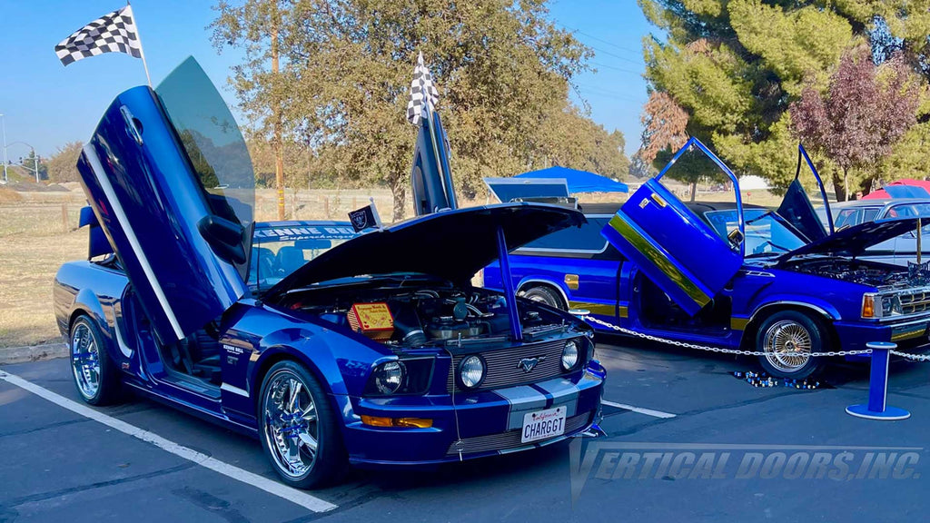 @douglaswilliams3308 Ford Mustang GT Convertible from California featuring Door conversion kit by Vertical Doors, Inc. AKA "Lambo Doors"