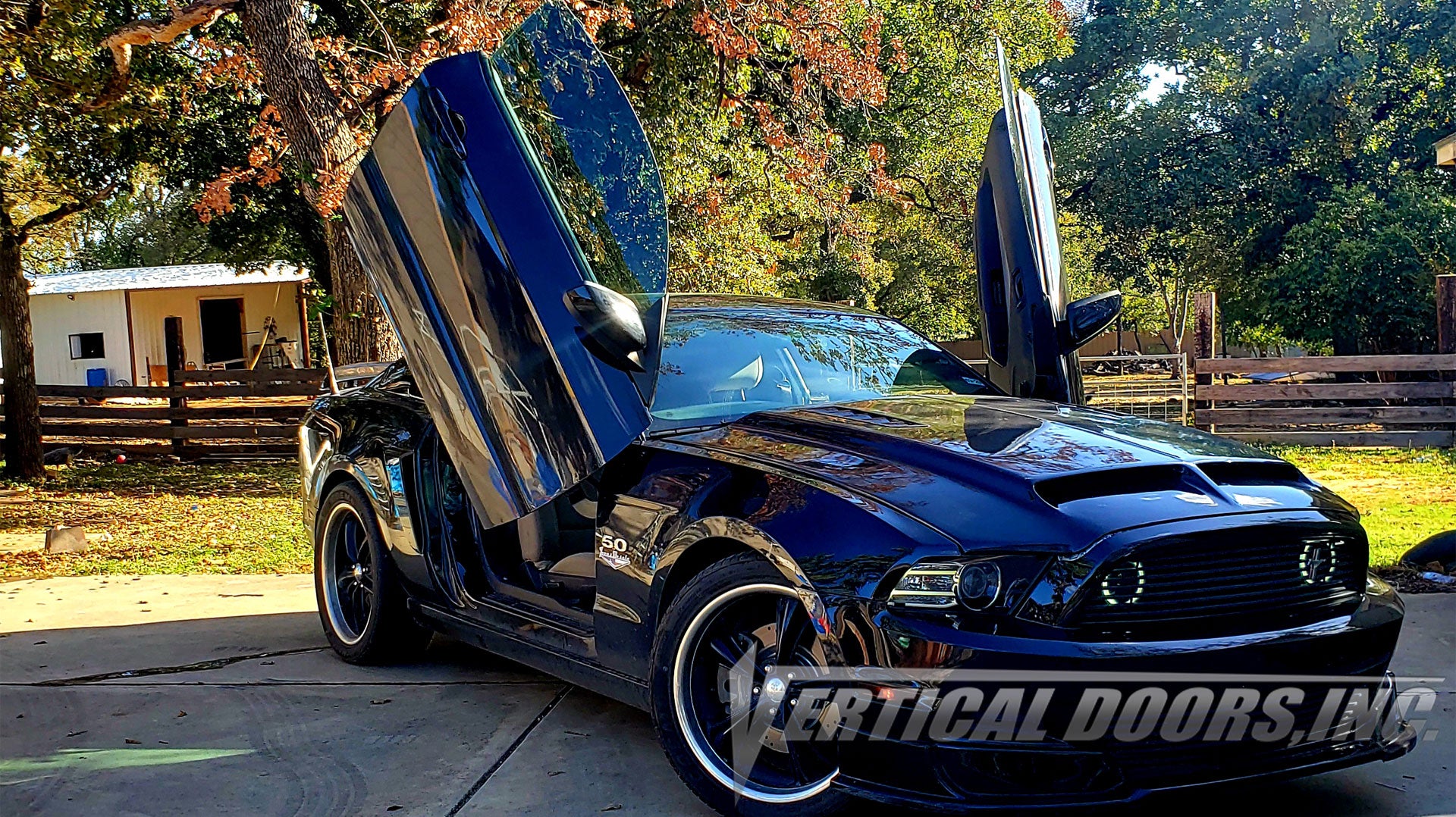 Victor's Ford Mustang featuring Vertical Doors, Inc., Lambo Door Conversion Kit