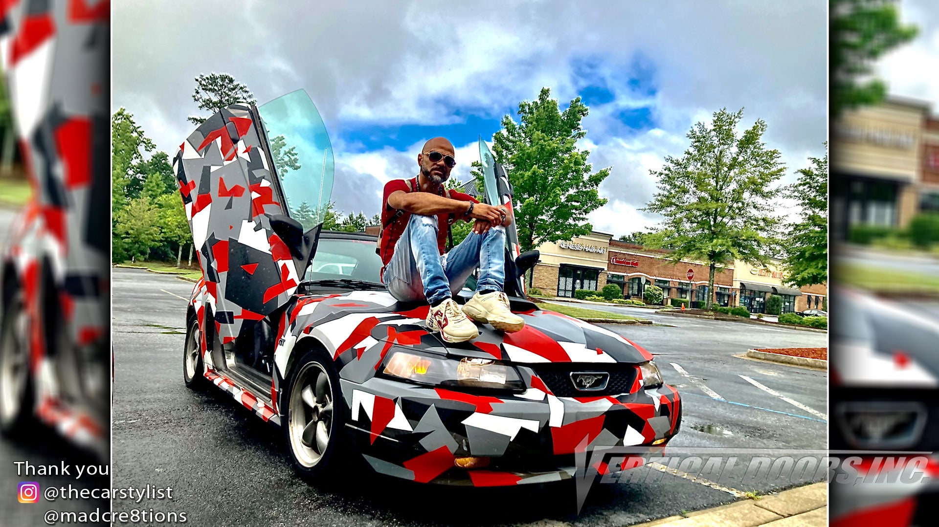 Installer | Mad Creations ATL | Atlanta, GA | Ford Mustang featuring Vertical Lambo Doors Conversion Kit by Vertical Doors, Inc.