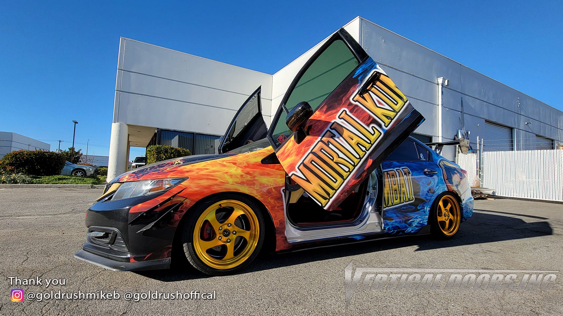 Check out @goldrushmikeb Honda Civic from California featuring Vertical Lambo Doors Conversion Kit from Vertical Doors, Inc.