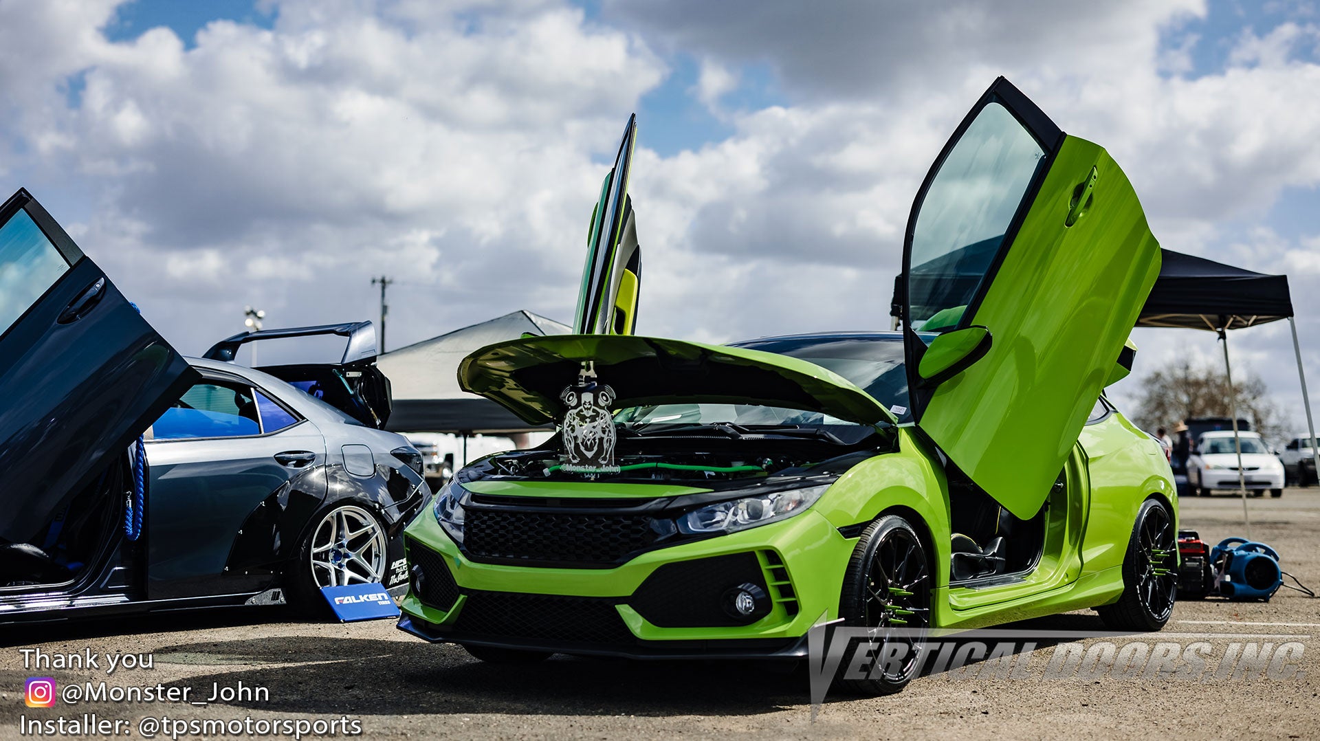 Check out @Monster_John Honda Civic Coupe from California featuring Vertical Doors Conversion kit by Vertical Doors Inc.
