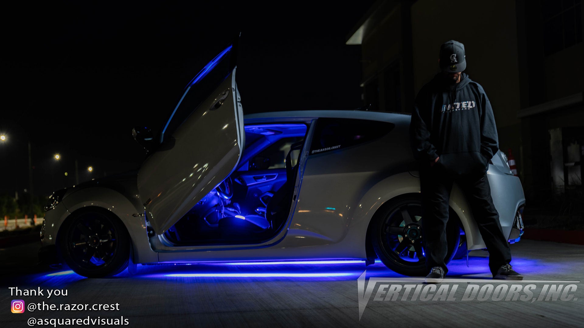 Check out Juan's @the.razor.crest Hyundai Veloster from California featuring Vertical Lambo Doors Conversion Kits from Vertical Doors, Inc.