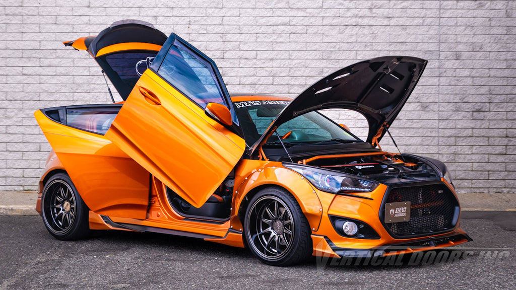Check out @mikestocchi Hyundai Veloster from New Jersey featuring Vertical Door conversion kit by Vertical Doors, Inc. AKA "Lambo Doors"