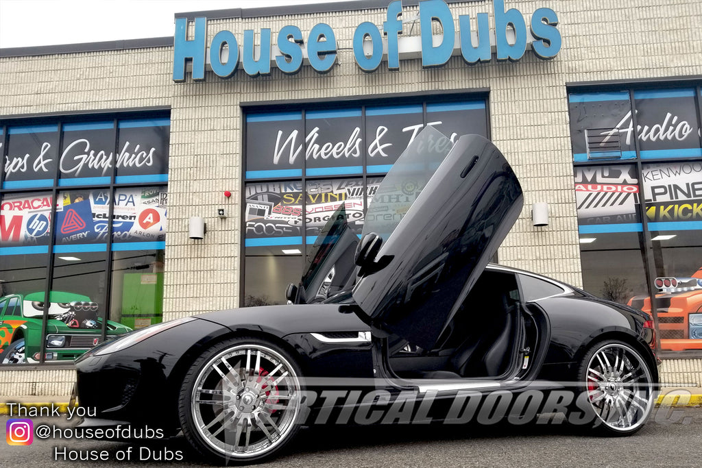 Installer | House of Dubs | Laurel, MD | Jaguar F-Type featuring Verical Doors, Inc. vertical lambo door conversion kit.