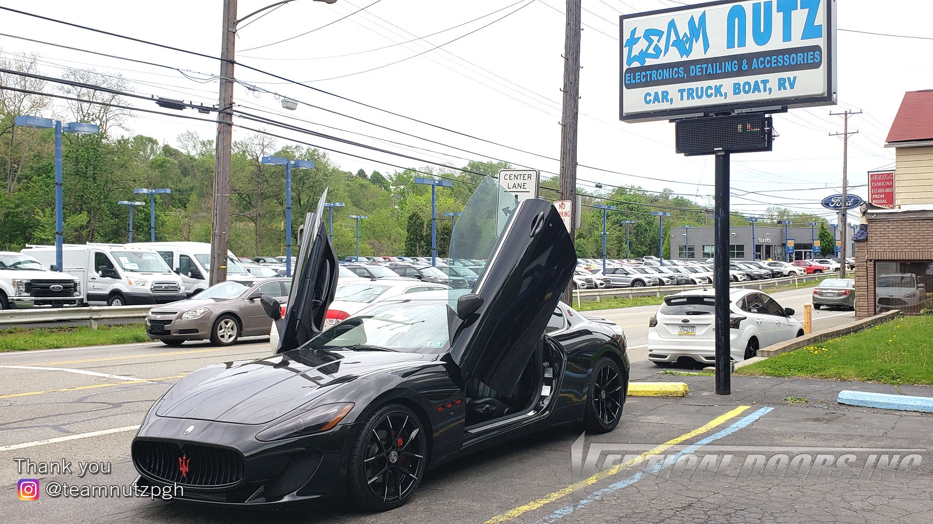 Check out Doug's @teamnutzpgh Maserati GranTurismo from Pennsylvania with Vertical Lambo Doors Conversion Kit for Vertical Doors, Inc.