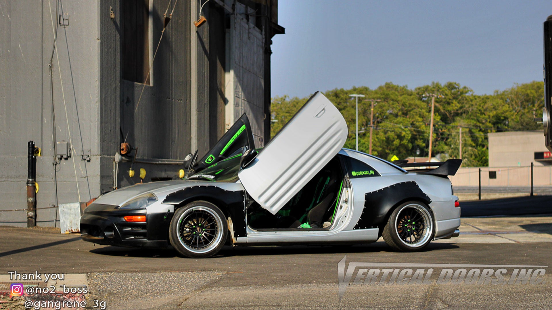 Check out Austin's @gangrene_3g Mitsubishi Eclipse from California featuring Vertical Lambo Doors Conversion Kit from Vertical Doors, Inc.