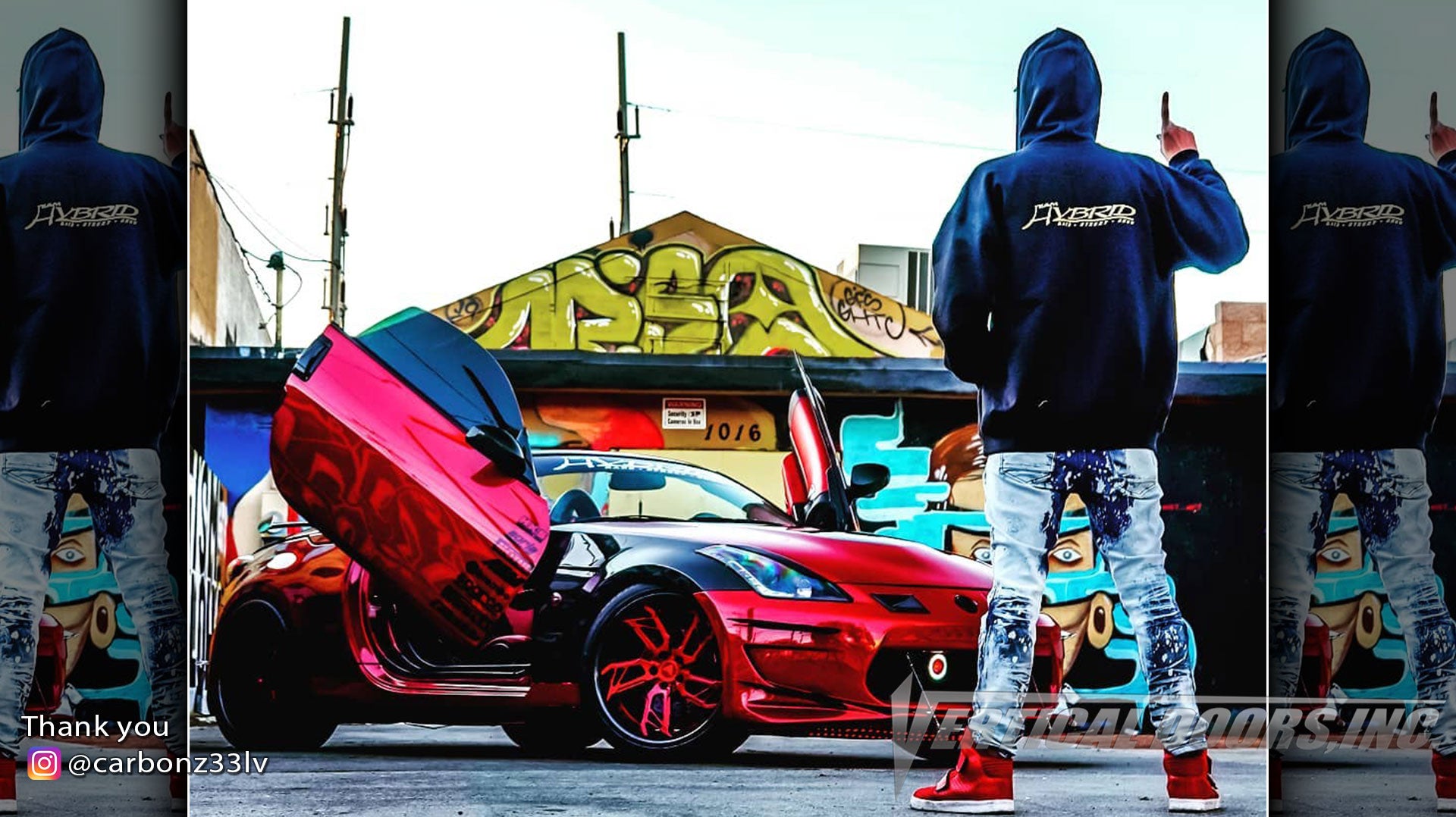 Check out @carbonz33lv Nissan 350Z from Nevada featuring vertical lambo doors conversion kit by Vertical Doors, Inc.