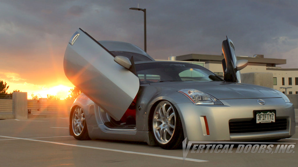 Check out Jimmy's Nissan 350Z from Colorado featuring Vertical Doors, Inc. vertical lambo doors conversion kit.